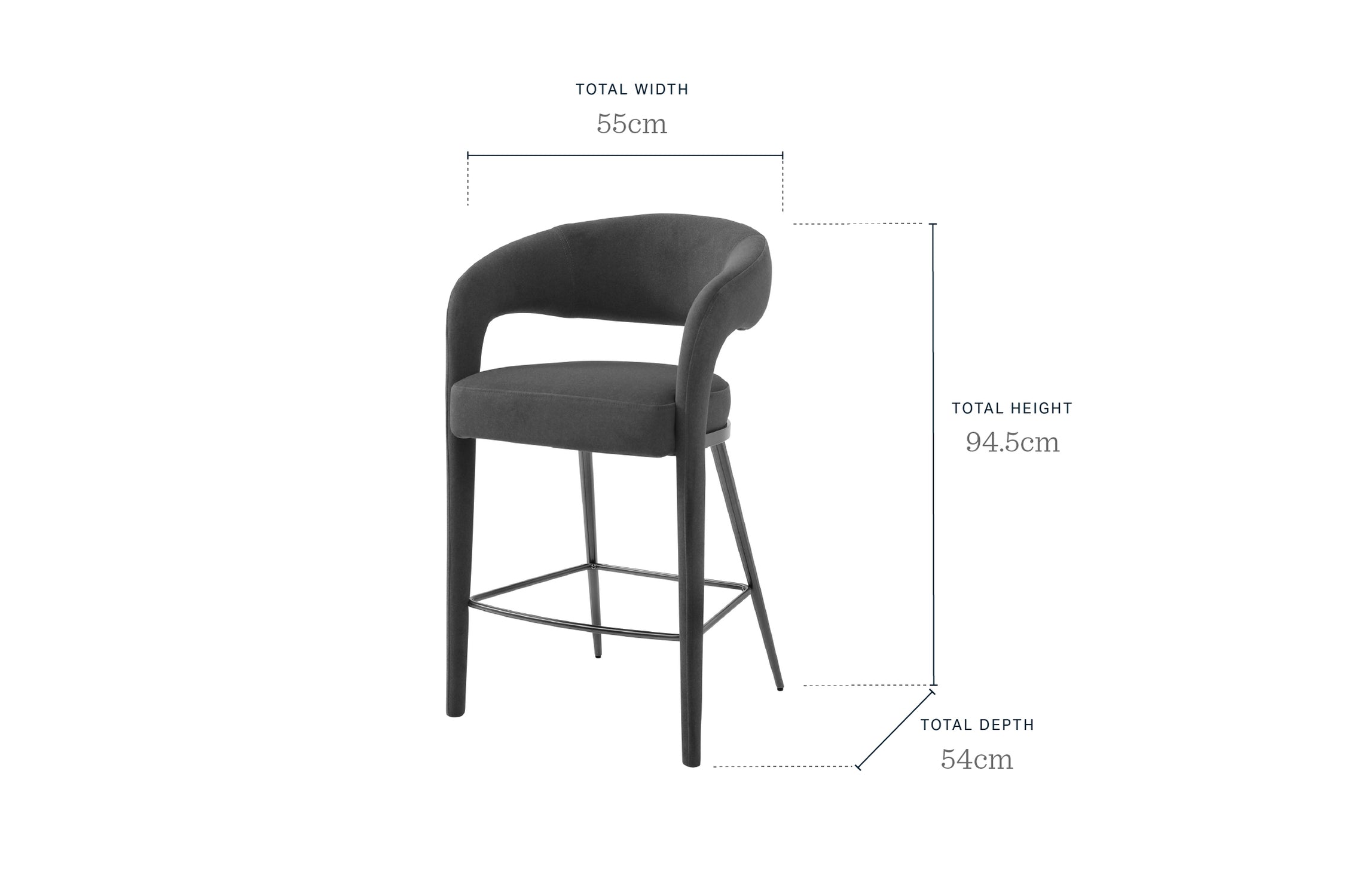 Rhett champagne velvet bar stool