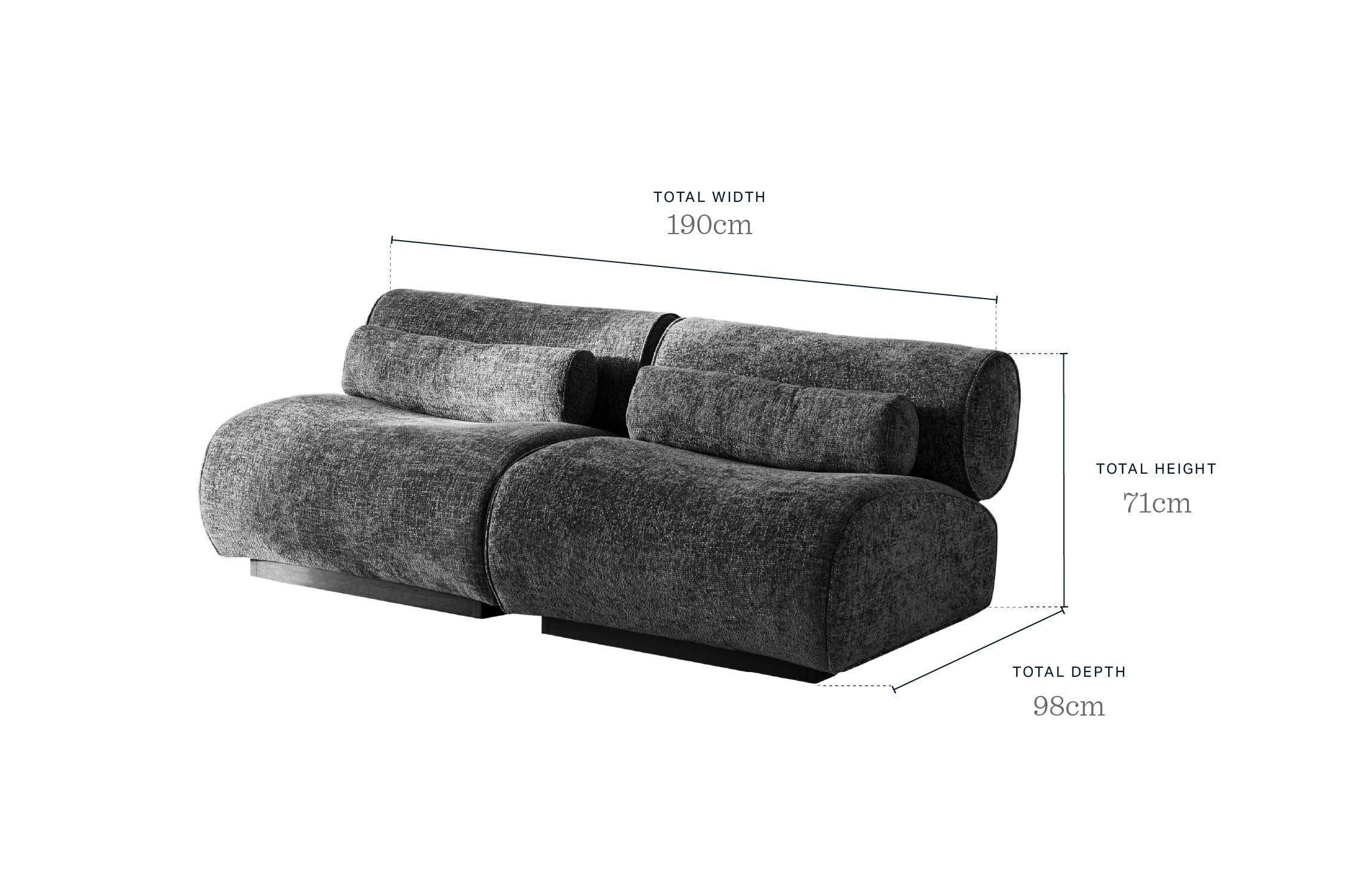 Sofia natural fabric 2 seater sofa