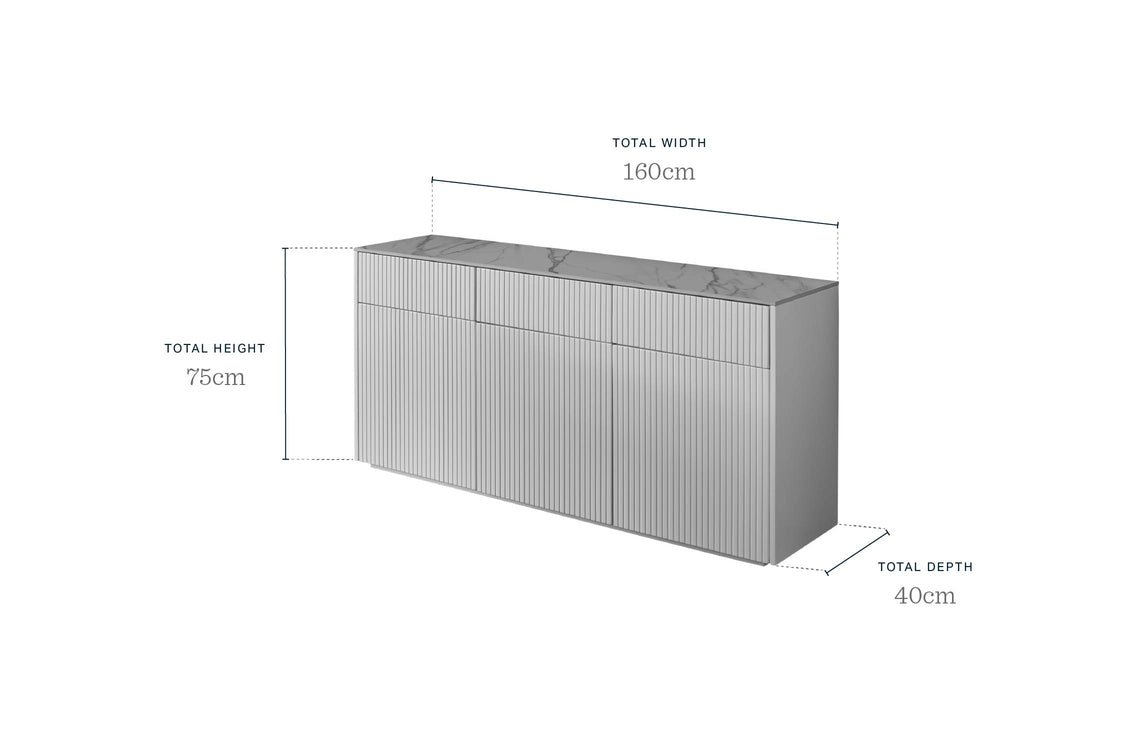 Edie natural ceramic large sideboard