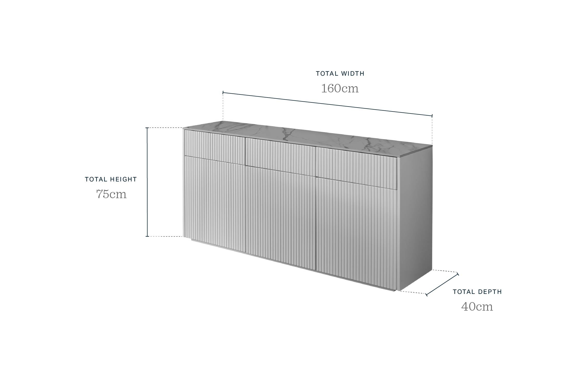 Edie natural ceramic large sideboard