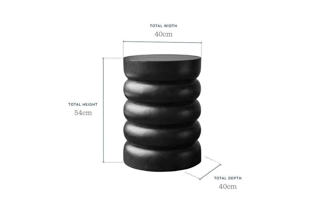 Hepworth black wood side table