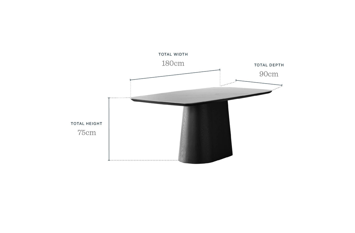 Manhattan white ceramic 8 seater dining table