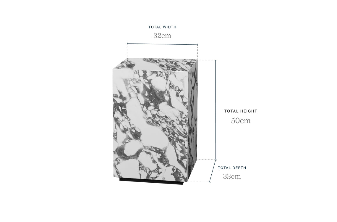 Russo white calacatta ceramic side table