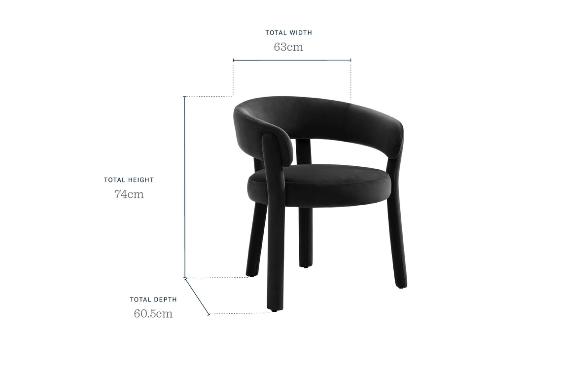 Anya plum velvet dining chair