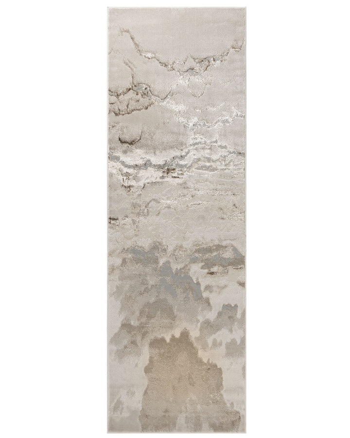 A stylish, neutral-toned rug with a textured, abstract design. Perfect for adding a touch of modern elegance to any room.