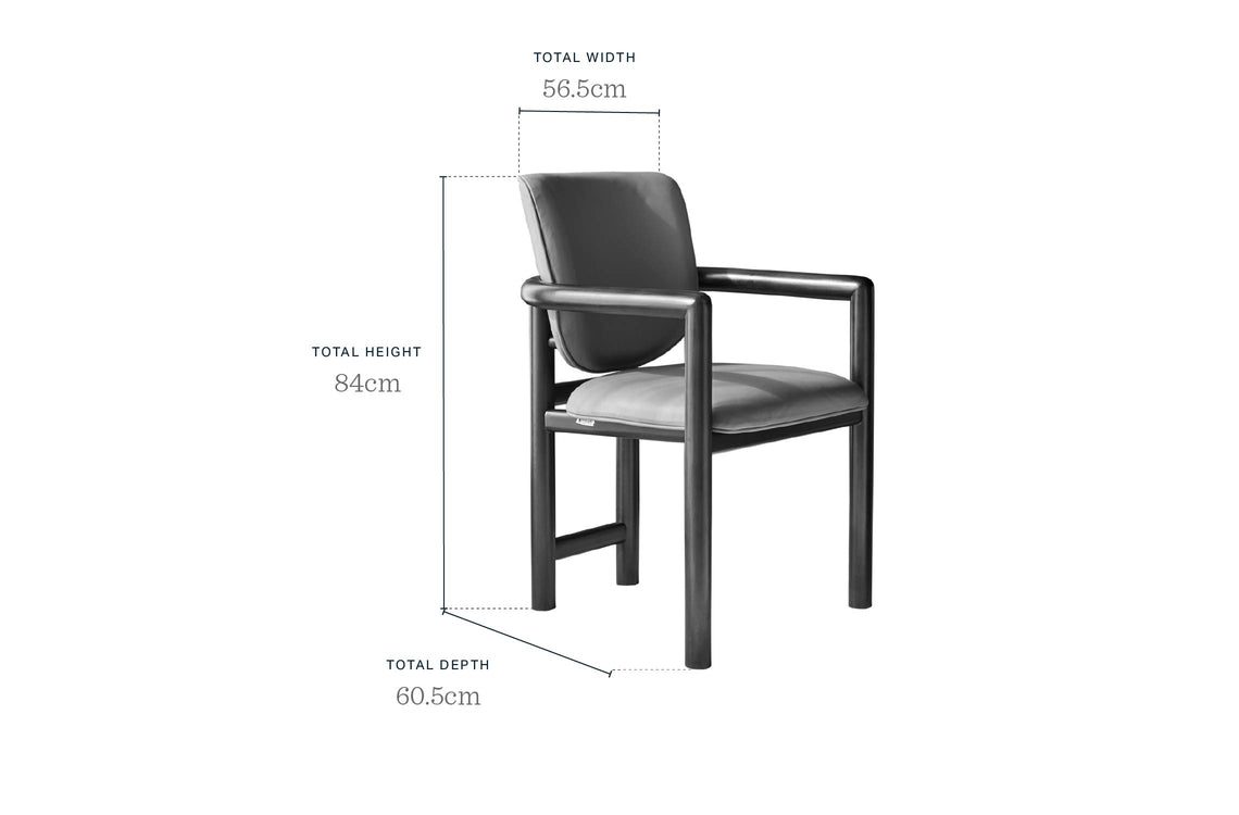 Esme mocha leather dining chair