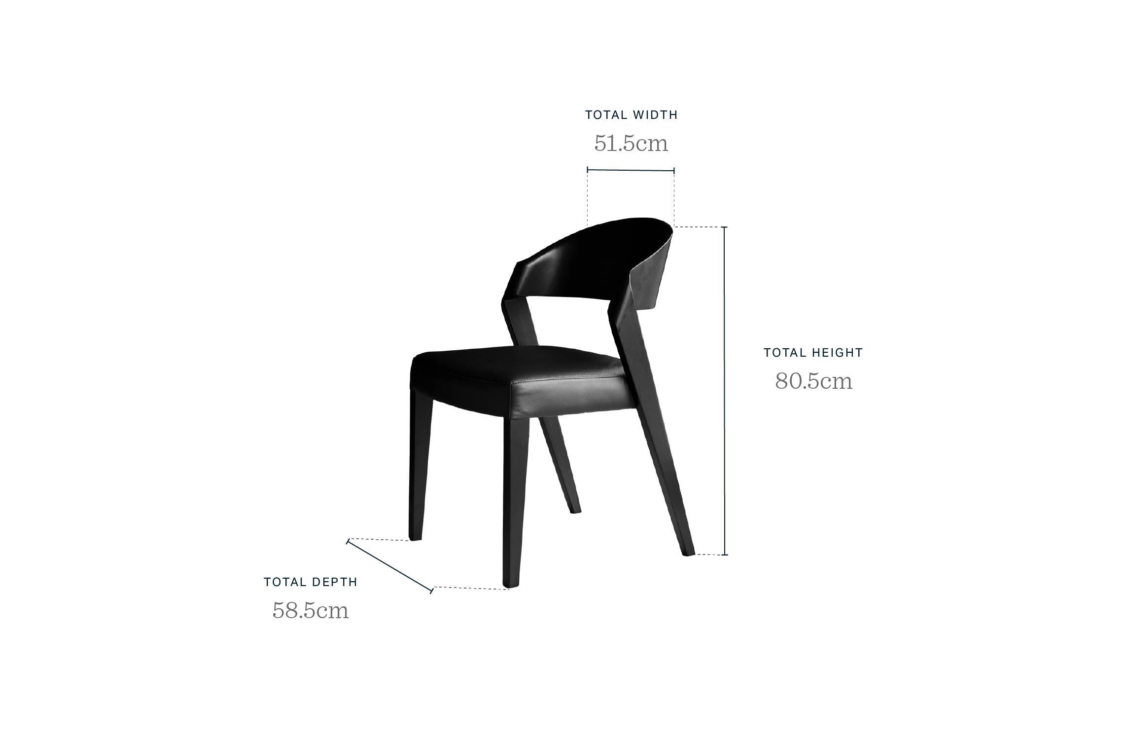 Enzo black leather dining chair