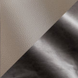 Natural faux leather and Mocha plush velvet