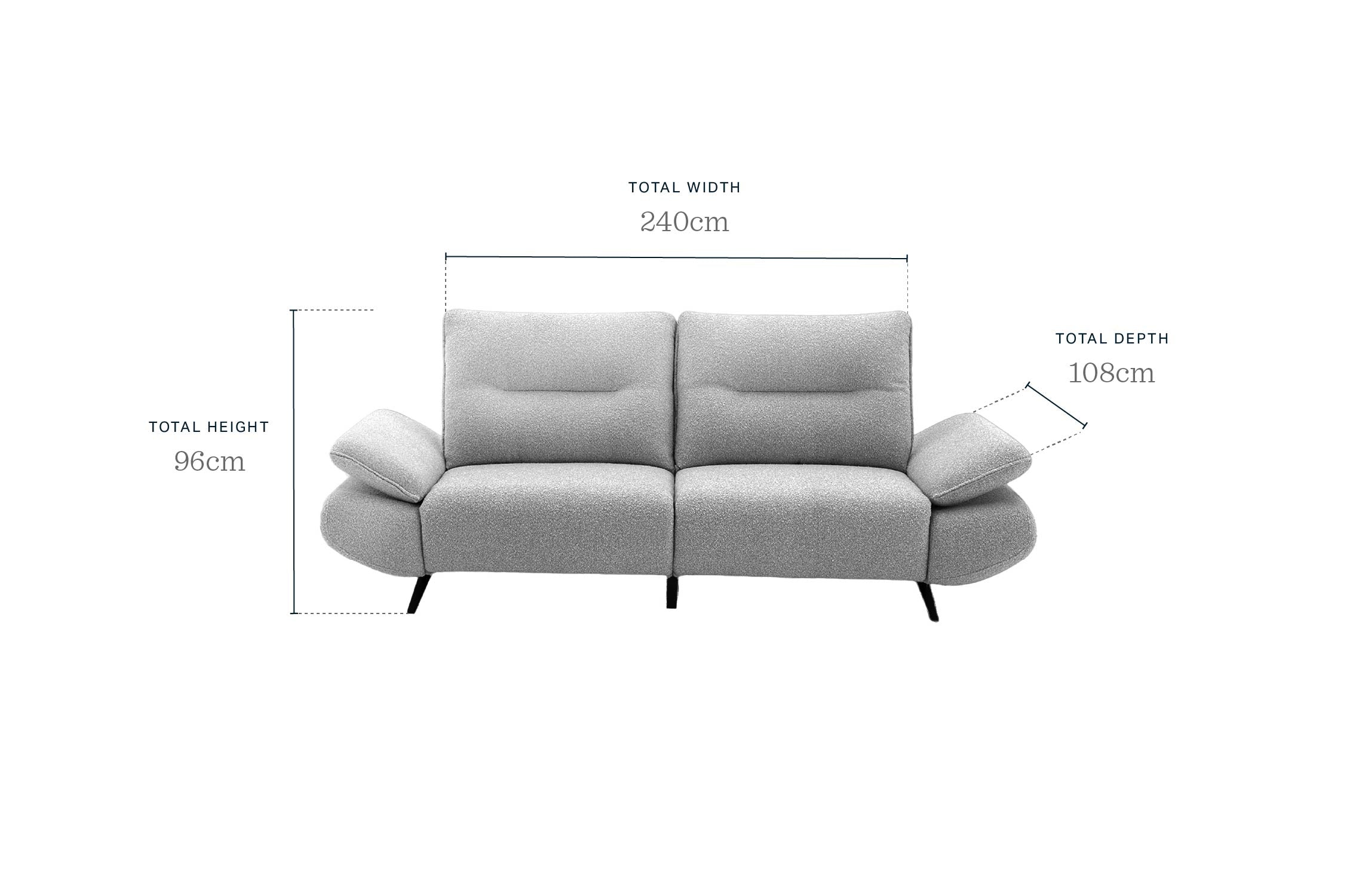 Elio grey fabric 3 seater sofa