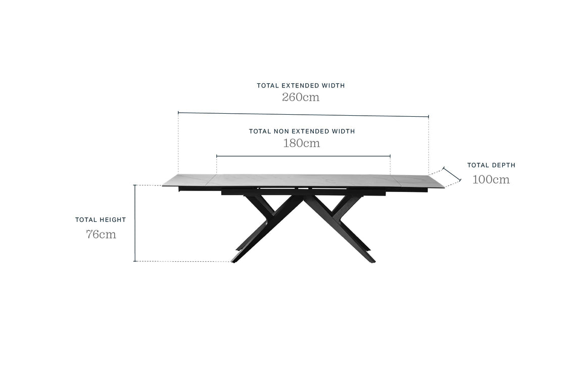Jennet white ceramic 8 - 10 extending dining table