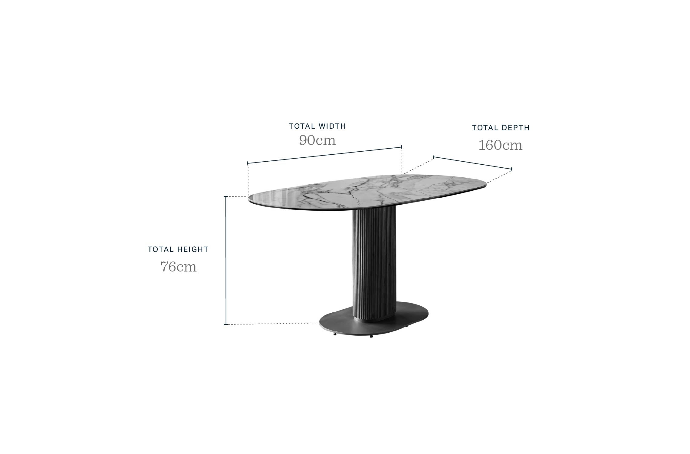 Vidal natural ceramic 6 seater dining table