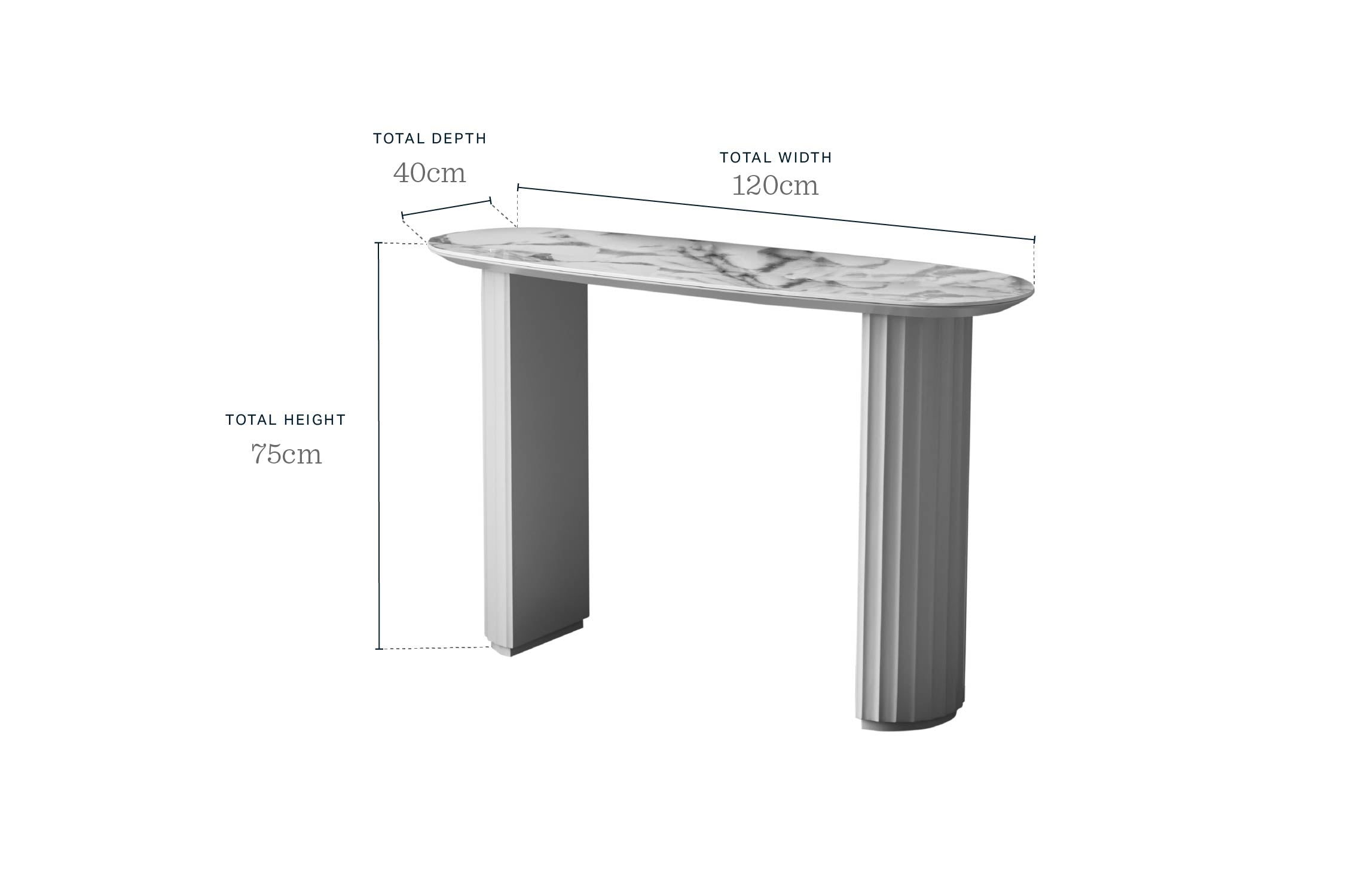 Austin natural ceramic console table