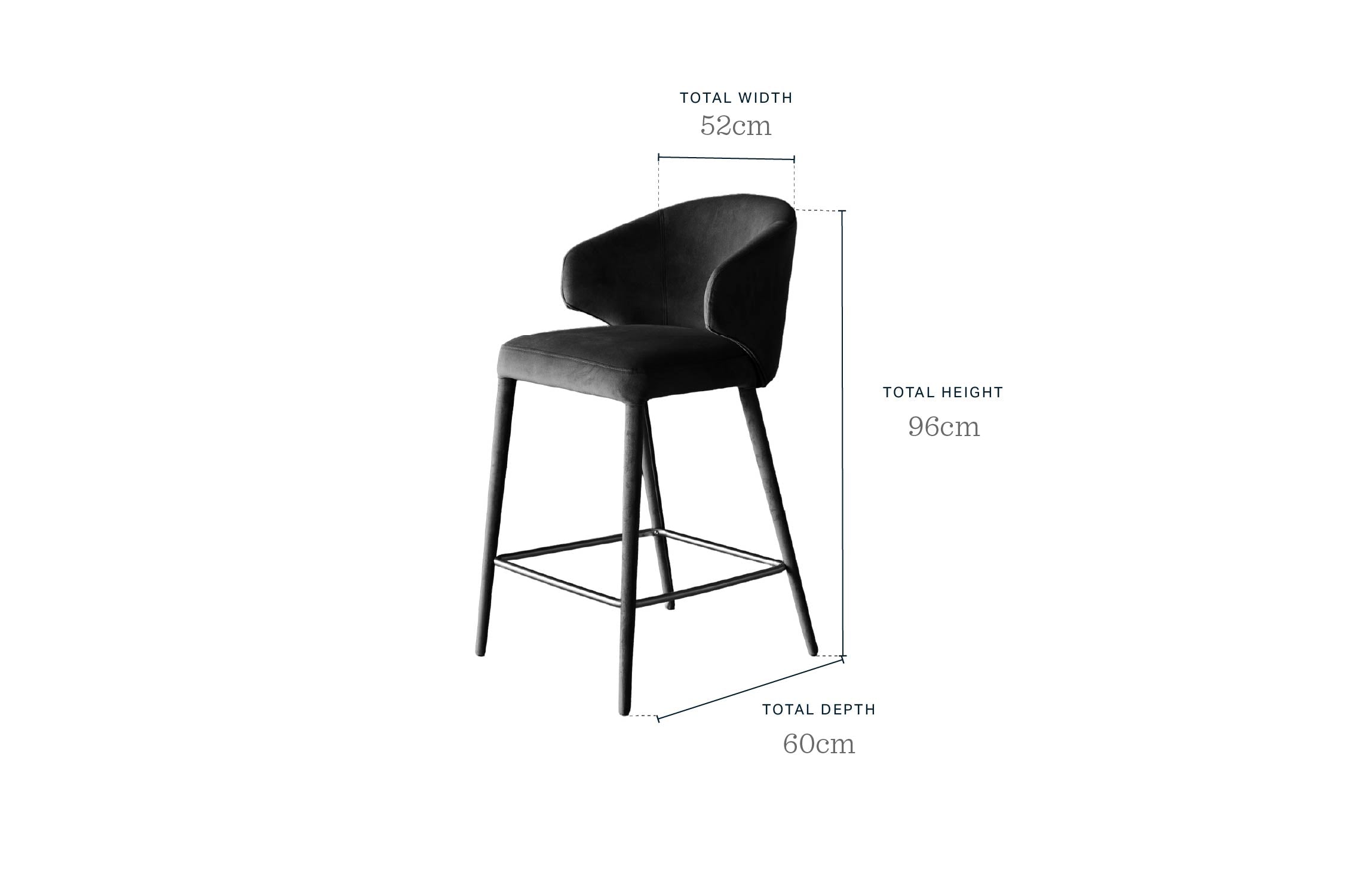Ethan olive green velvet brushed bronze bar stool