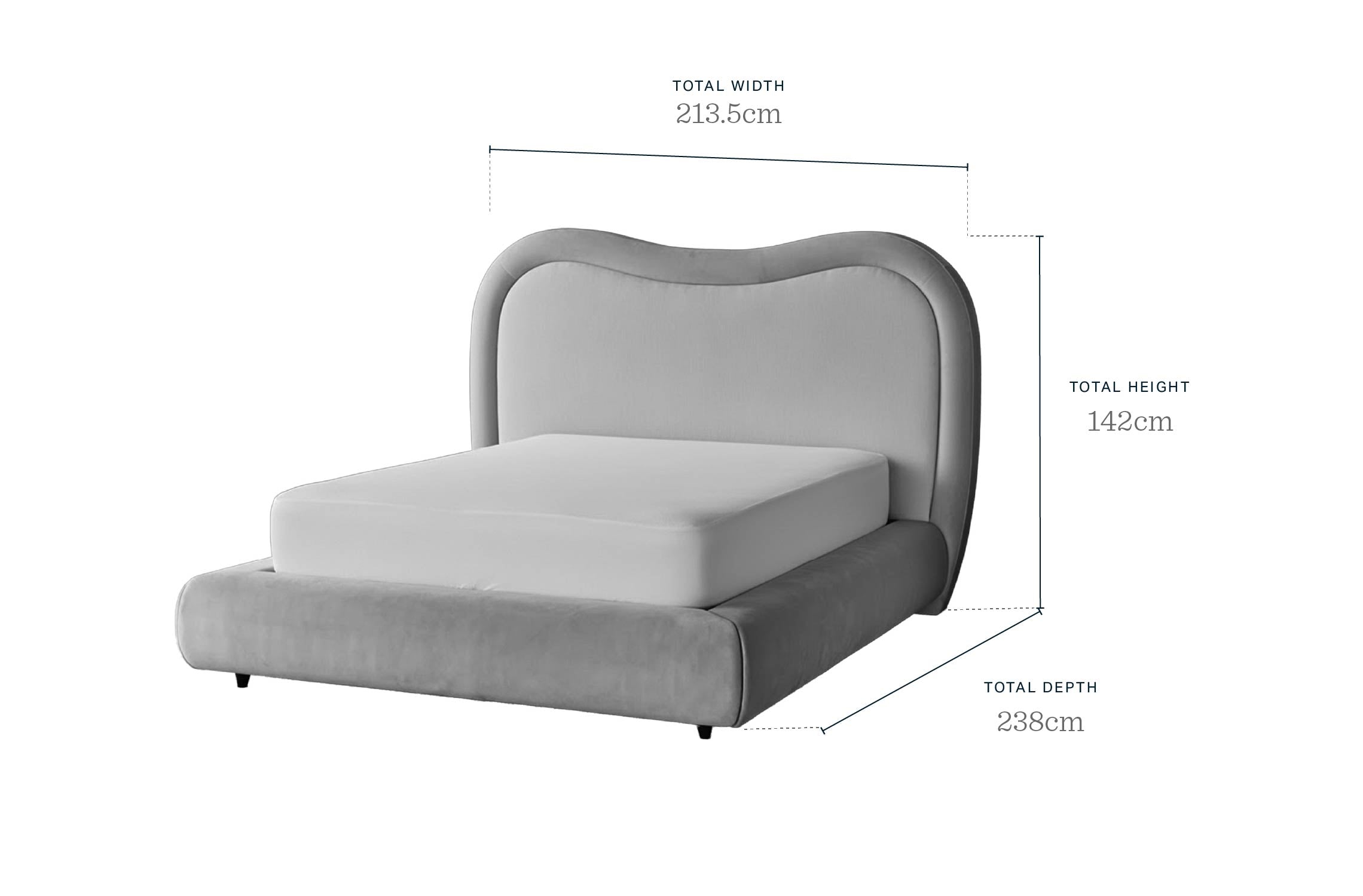 Naomi champagne velvet and natural chenille fabric king size ottoman storage bed