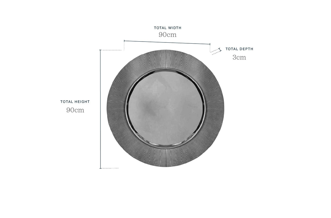Alexa silver round wall mirror