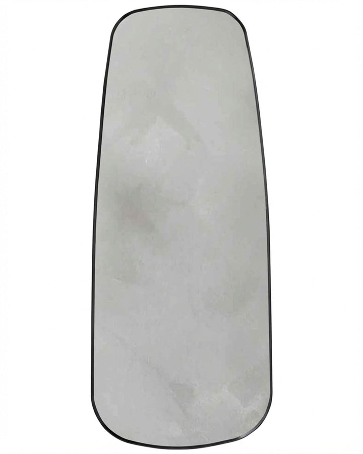 Caspian full-length leaner mirror with black frame and rounded rectangular shape, shown against white background.