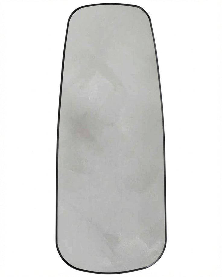 Caspian full-length leaner mirror with black frame and rounded rectangular shape, shown against white background.