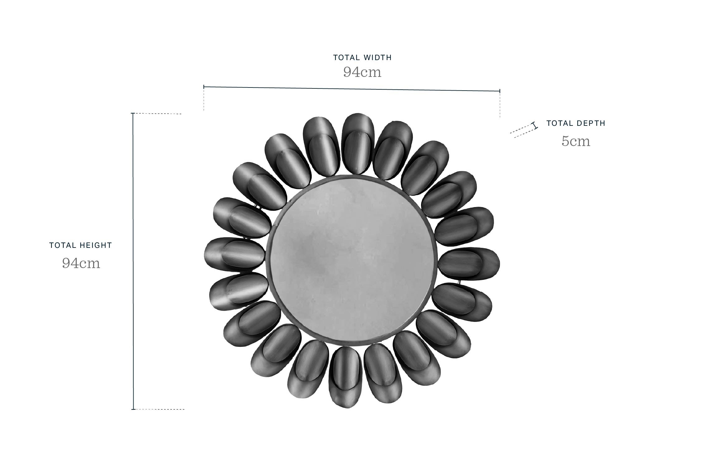 Arani gold round wall mirror
