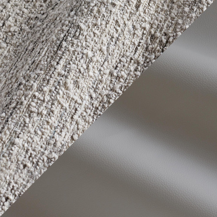 Cream Chunky Boucle and Light Grey Durosoft Touch Faux Leather II