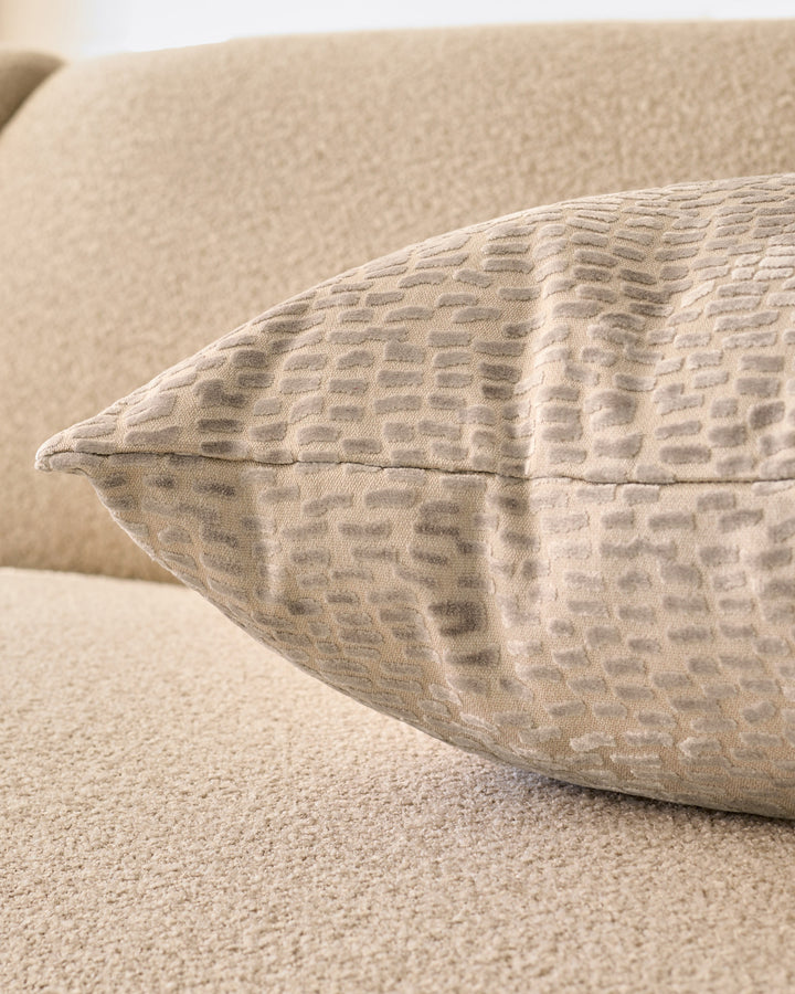 Payton natural extra large velvet cushion