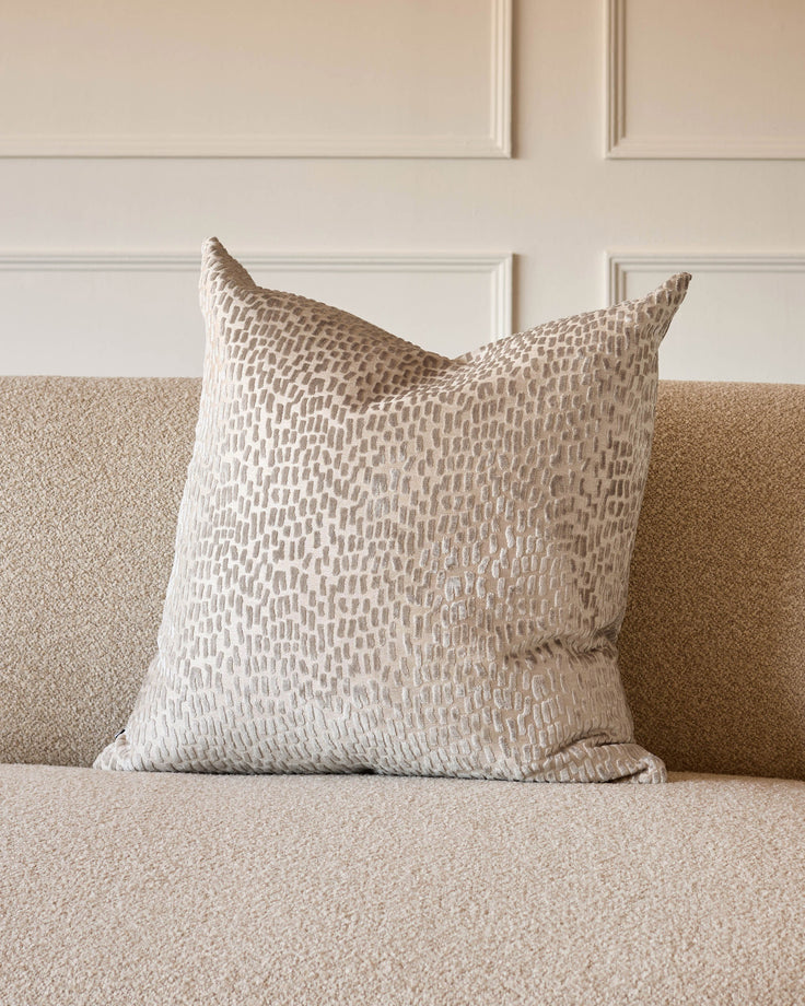 Payton natural extra large velvet cushion
