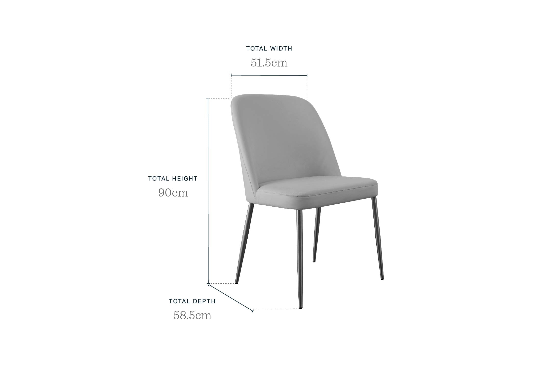 Deco black leather dining chair