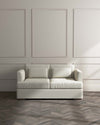 Ashby 2 Seater Sofa Ivory Boucle With Grey Wood Legs