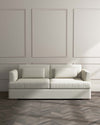 Ashby 3 Seater Sofa Ivory Boucle With Grey Wood Legs