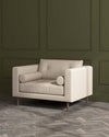 Lemmington Armchair Sofa Natural Weave With Grey Wood Legs