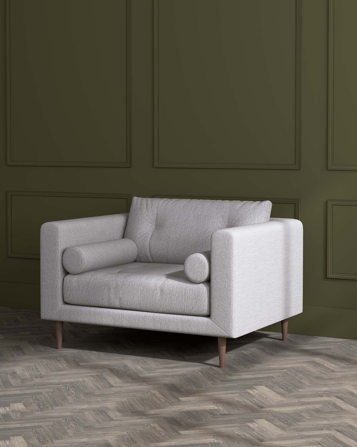 lemmington armchair sofa grey wood weave grey