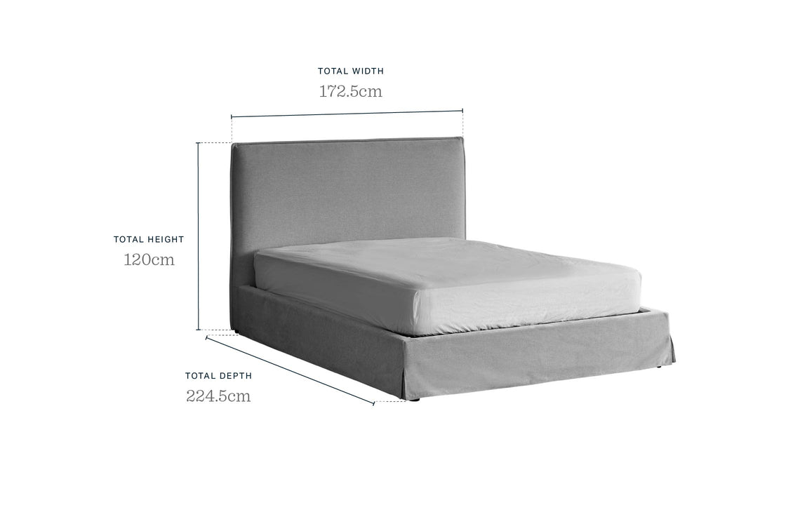 Kinsley Natural Chenille King Size Ottoman Storage Bed