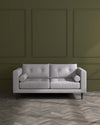 Lemmington 2 Seater Sofa Mid Grey Weave With Black Wood Legs