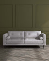Lemmington 3 Seater Sofa Mid Grey Weave With Black Wood Legs