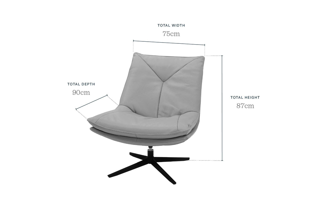 Zia natural grey fabric swivel occasional chair