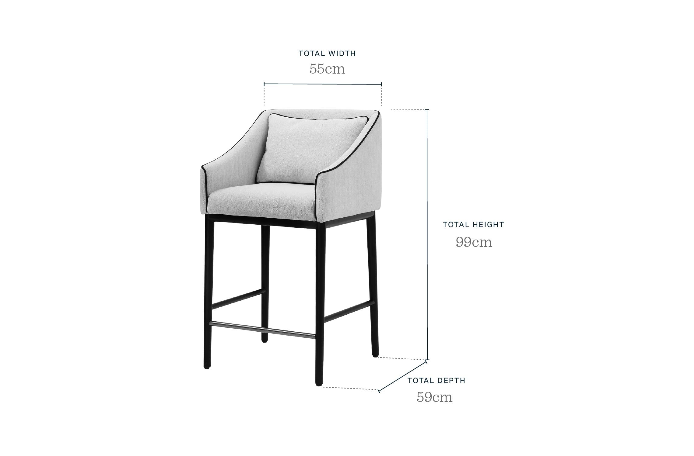 Julep champagne fabric bar stool