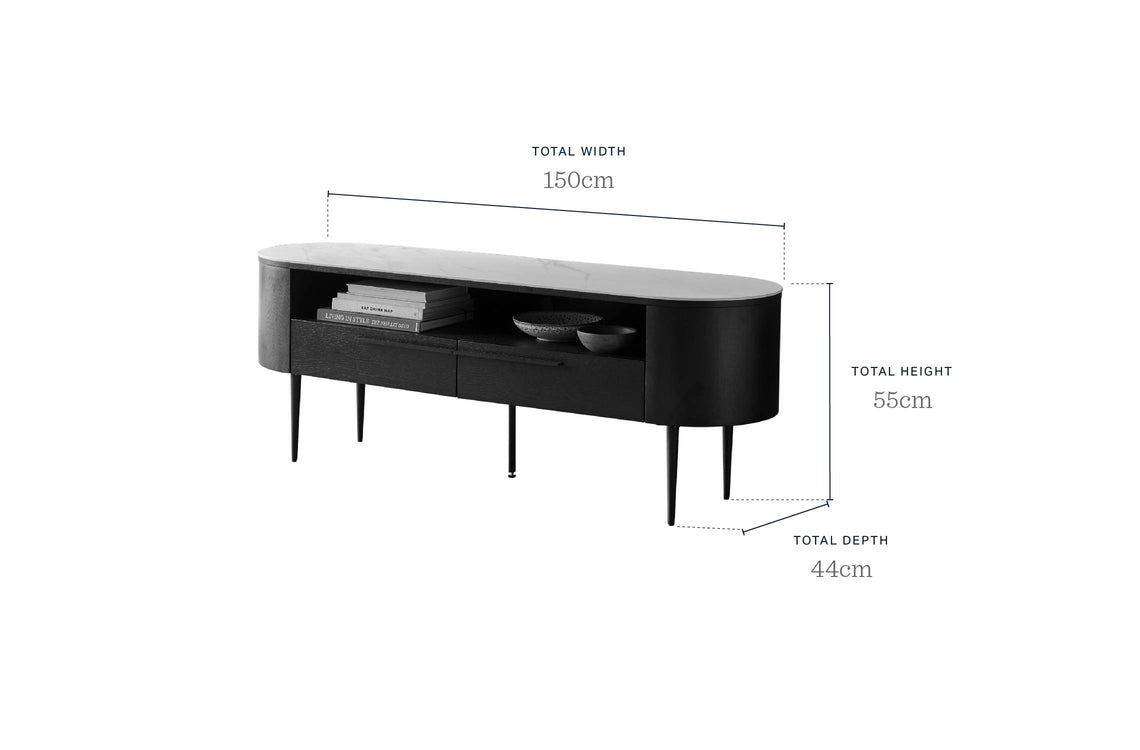 Manhattan marbled ceramic TV stand