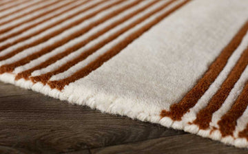 Abstract Pattern Rug Uk Cream Abstract Lines Large Sculpted Wool Rug Rust and Cream – Danetti