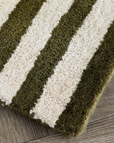 Abstract Swirl dark green wool small rug