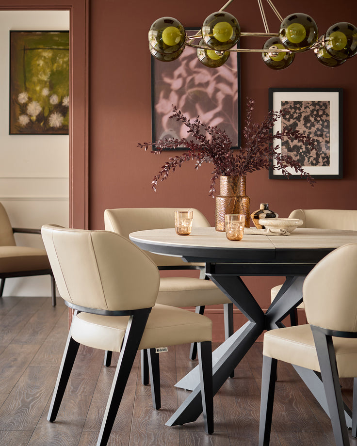Ada natural leather dining chair - set of 2