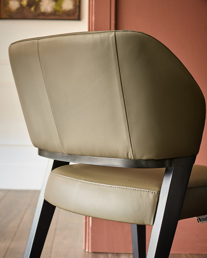 Ada olive green leather dining chair - set of 2