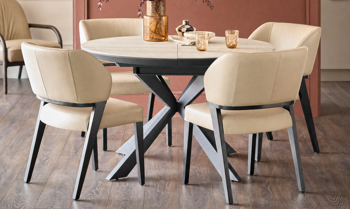 Ada natural leather dining chair - set of 2