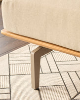 Alvaro natural garden left hand corner bench with coffee table set