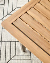 Alvaro natural garden left hand corner bench with coffee table set