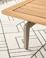 Alvaro natural garden left hand corner bench with coffee table set