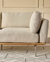 Alvaro natural garden left hand corner bench with coffee table set