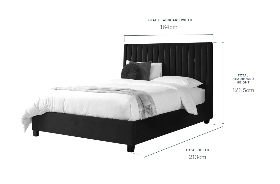 Amalfi ivory dual tone fabric king size ottoman storage bed