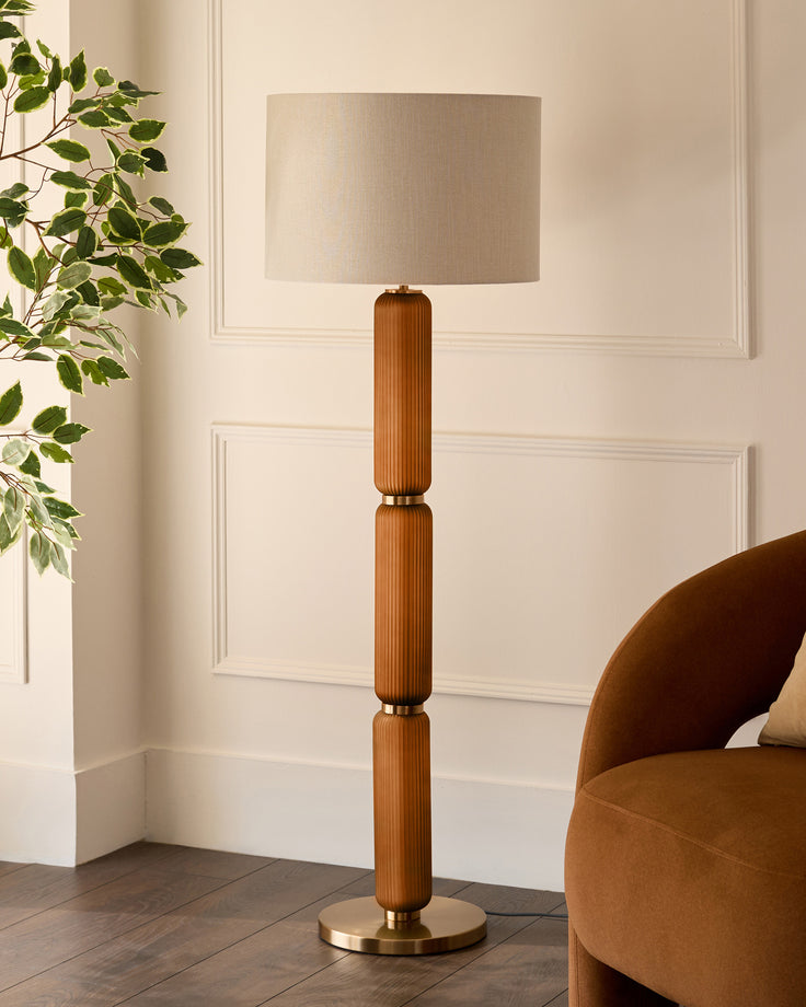Amalfi amber glass floor lamp