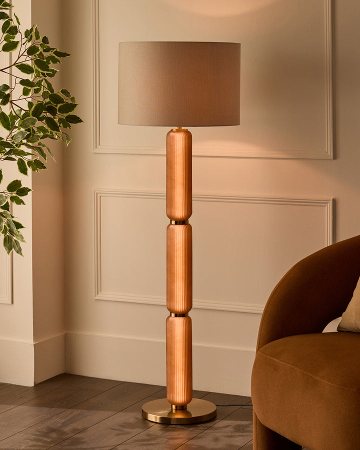 Amalfi amber glass floor lamp