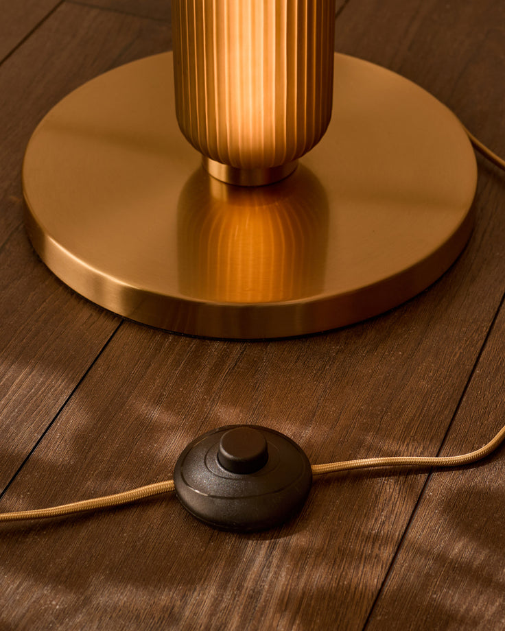 Amalfi olive green glass floor lamp