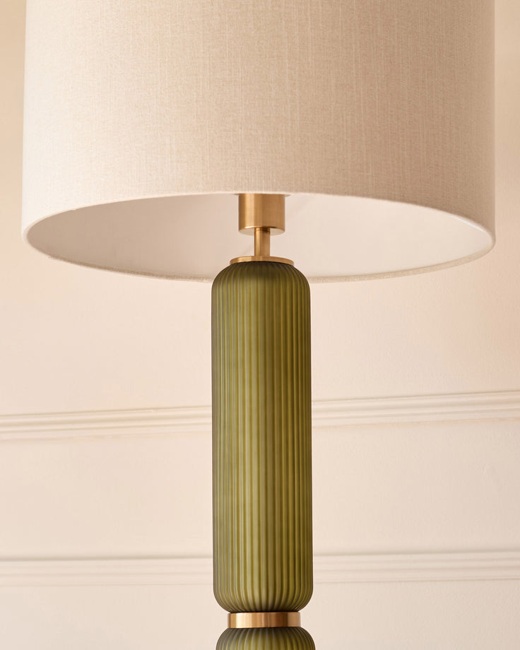 Amalfi olive green glass floor lamp